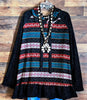 Cozy Comfy Hoodie Sweater Tunic Charcoal & Multi-Color