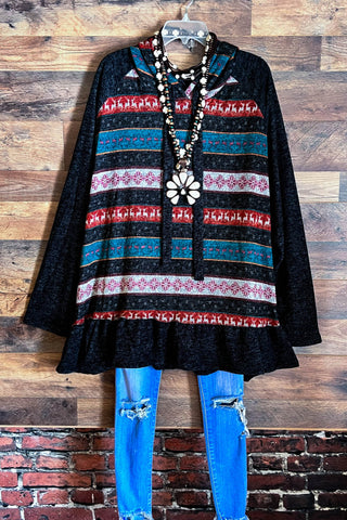 THE SOUL BOHO MAXI KIMONO IN TURQUOISE & MULTI-COLOR