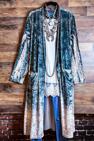 Light Spirit Patchwork Swing Hooded Kimono Jacket in Multi-Color