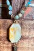 AMAZONITE NATURAL STONES CROSS NECKLACE