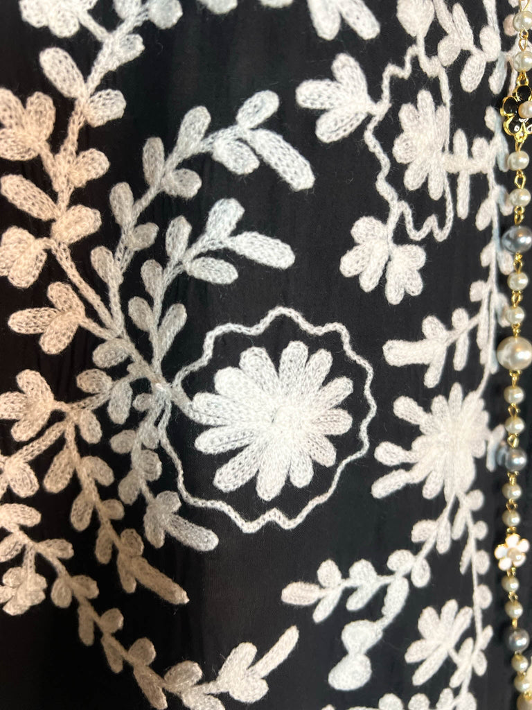 Blooming Love Floral Embroidered Jacket in Black