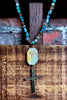 AMAZONITE NATURAL STONES CROSS NECKLACE