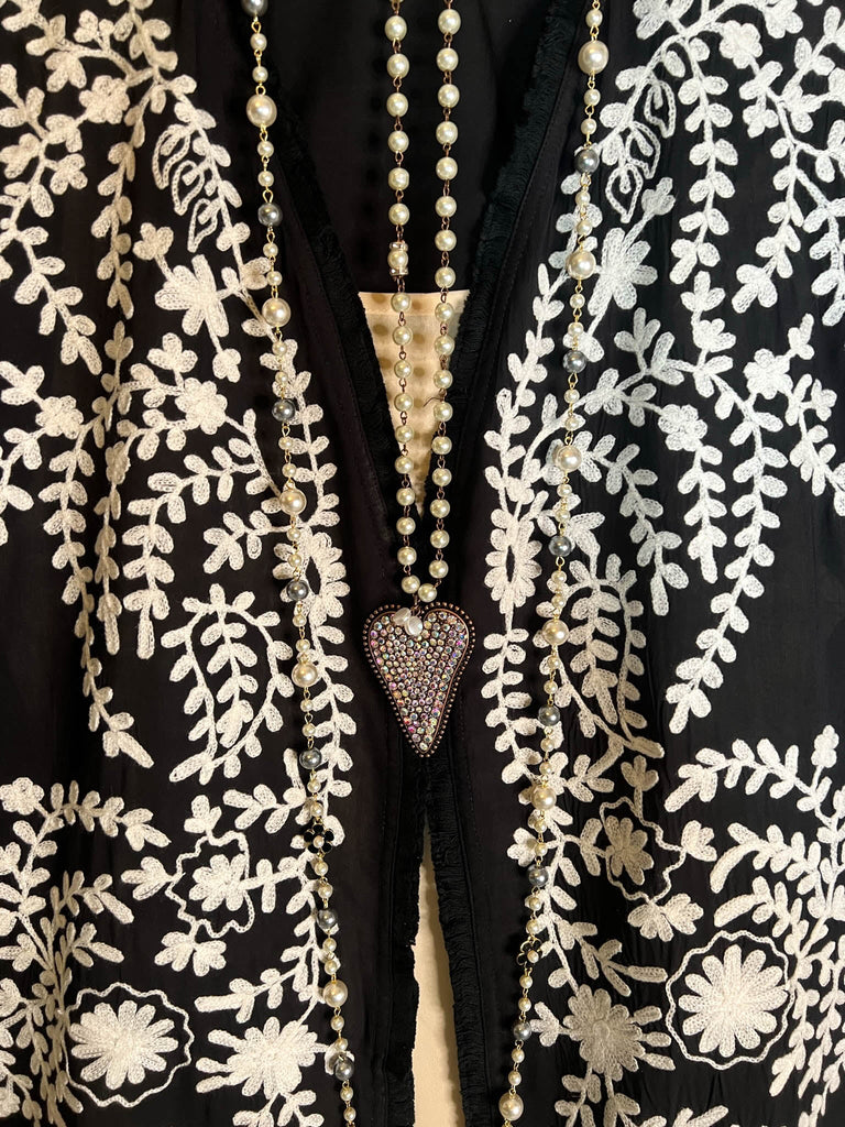 Blooming Love Floral Embroidered Jacket in Black