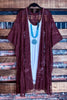 A FABULOUS HEART LACE MAROON DUSTER CARDIGAN