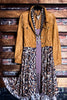 CHARM YOUR WAY FAB SUEDE & LACE LEOPARD  PRINT JACKET IN MULTI-COLOR