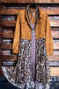 CHARM YOUR WAY FAB SUEDE & LACE LEOPARD  PRINT JACKET IN MULTI-COLOR