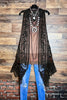 DANCIN' IN THE MOONLIGHT BROWN LACE & CROCHET VEST