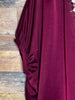 GLAMOROUS CELEBRATION DARK BURGUNDY SATIN OVERSIZED TUNIC