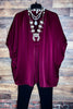 GLAMOROUS CELEBRATION DARK BURGUNDY SATIN OVERSIZED TUNIC