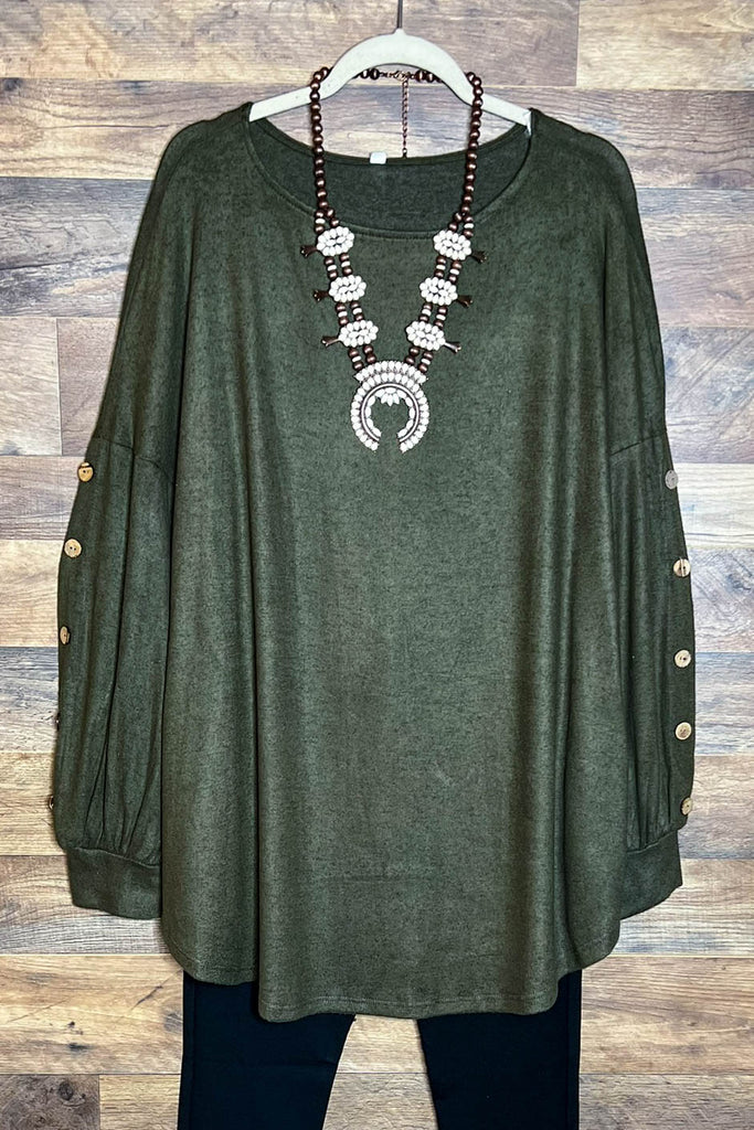 BELONG WITH ME OLIVE TUNIC SWEATER