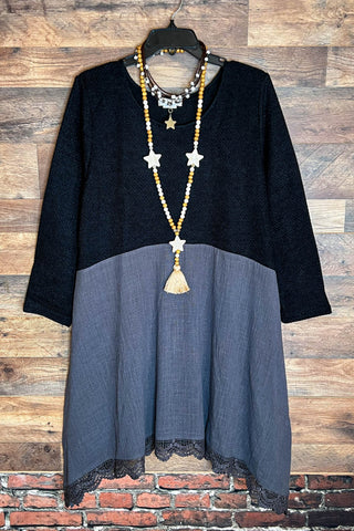 FOREVER PERFECTLY SIMPLE & OVERSIZED T-TUNIC IN ASH OLIVE-----SALE