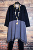 NEW BEGINNINGS EMPIRE WAIST DRESS TUNIC BLACK & GRAY