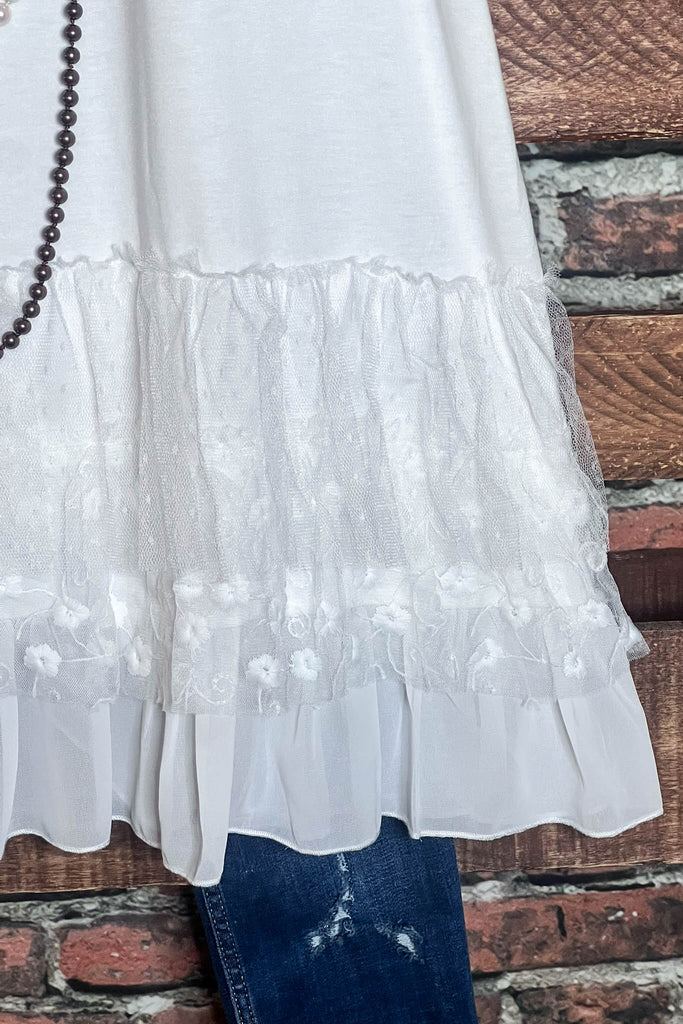 I'M ETERNALLY YOURS WHITE LACE SLIP DRESS EXTENDER