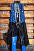 NEVER OUT OF STYLE FAB LONG VEST LACE BLACK & DENIM