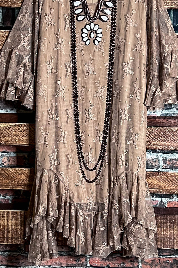 Moments To Treasure Mocha Lace Dress