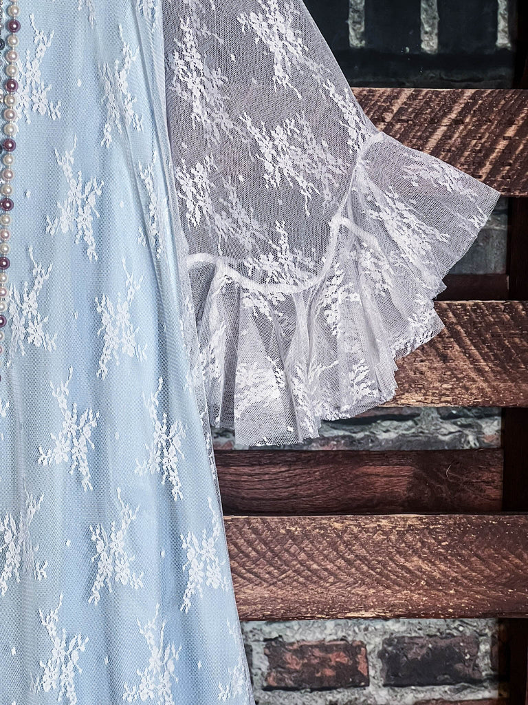 Moments To Treasure Blue & White Lace Dress