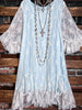 Moments To Treasure Blue & White Lace Dress (