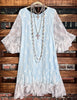 Moments To Treasure Blue & White Lace Dress (