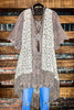 ORIGINAL BEAUTY BOHEMIAN CROCHET FRINGE VEST IN NATURAL