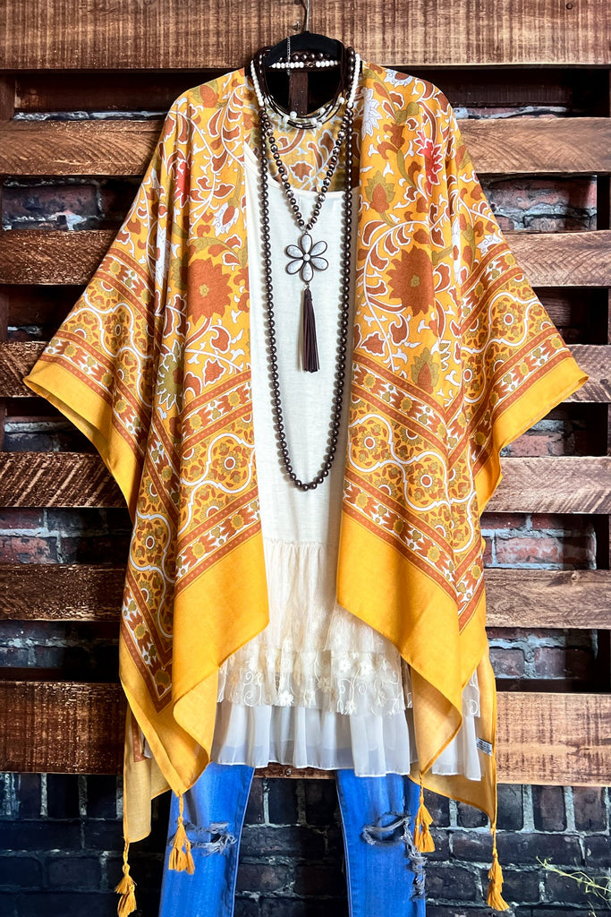 TICKETS TO PARADISE YELLOW SUNRISE BOHO KIMONO