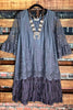 ADMIRE YOUR BEAUTY EMBROIDERED LACE DRESS IN DARK GRAY