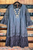 ADMIRE YOUR BEAUTY EMBROIDERED LACE DRESS IN DARK GRAY