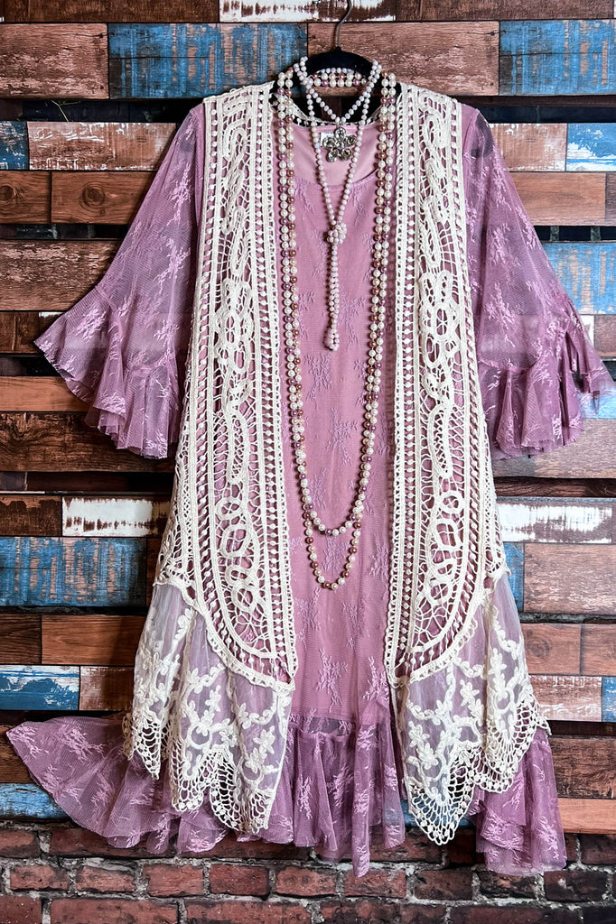 Moments To Treasure Mauve Lace Dress