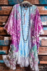 Sweet Romance Lace Duster Kimono Wine & Multi-Color