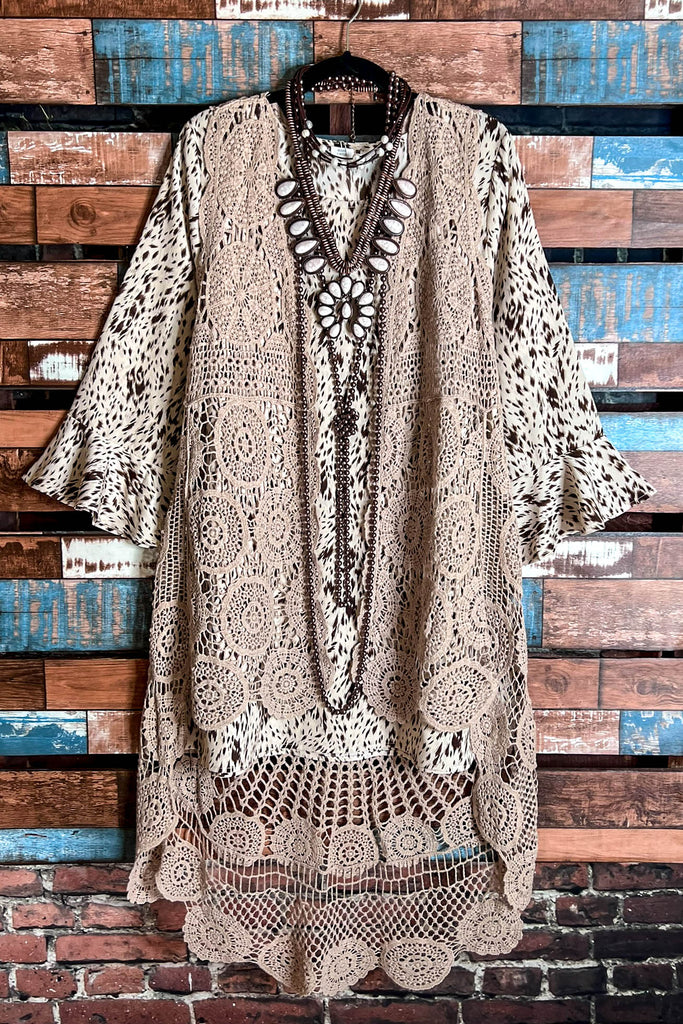 Best of My Love Bohemian Crochet Vest in Mocha