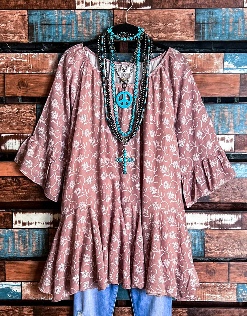 Comfy Style Boho Swing Comfy Tunic in Taupe