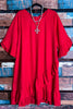 AROUND TOWN PRETTY DESIGNE RED DRESS