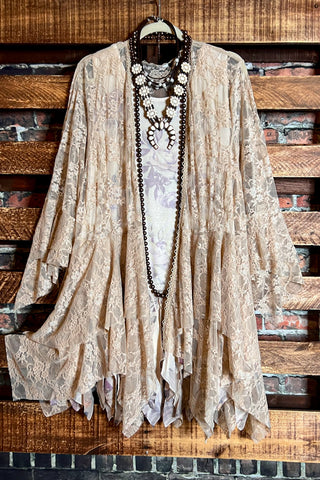 SUNSET CHASER BOHO SWING OVERSIZED TUNIC IN BEIGE & NAVY