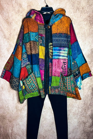 WESTERN BEAUTY BOHO COZY JACKET CARDIGAN IN BLACK & NATURAL