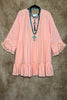 16-26 SIZE - CORAL PEACH LACE TRIM DRESS TUNIC-------SALE