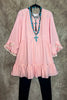 16-26 SIZE - CORAL PEACH LACE TRIM DRESS TUNIC-------SALE