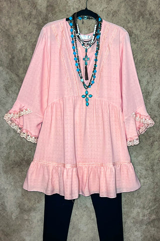 16-26 SIZE -100% Cotton Oversized Babydoll Tunic Coral--------Sale