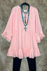 16-26 SIZE - CORAL PEACH LACE TRIM DRESS TUNIC-------SALE