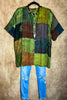 GENUINE SOUL PEASANT GREEN & MULTI-COLOR PATCHWORK TOP------SALE