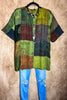 GENUINE SOUL PEASANT GREEN & MULTI-COLOR PATCHWORK TOP------SALE