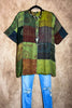 GENUINE SOUL PEASANT GREEN & MULTI-COLOR PATCHWORK TOP------SALE