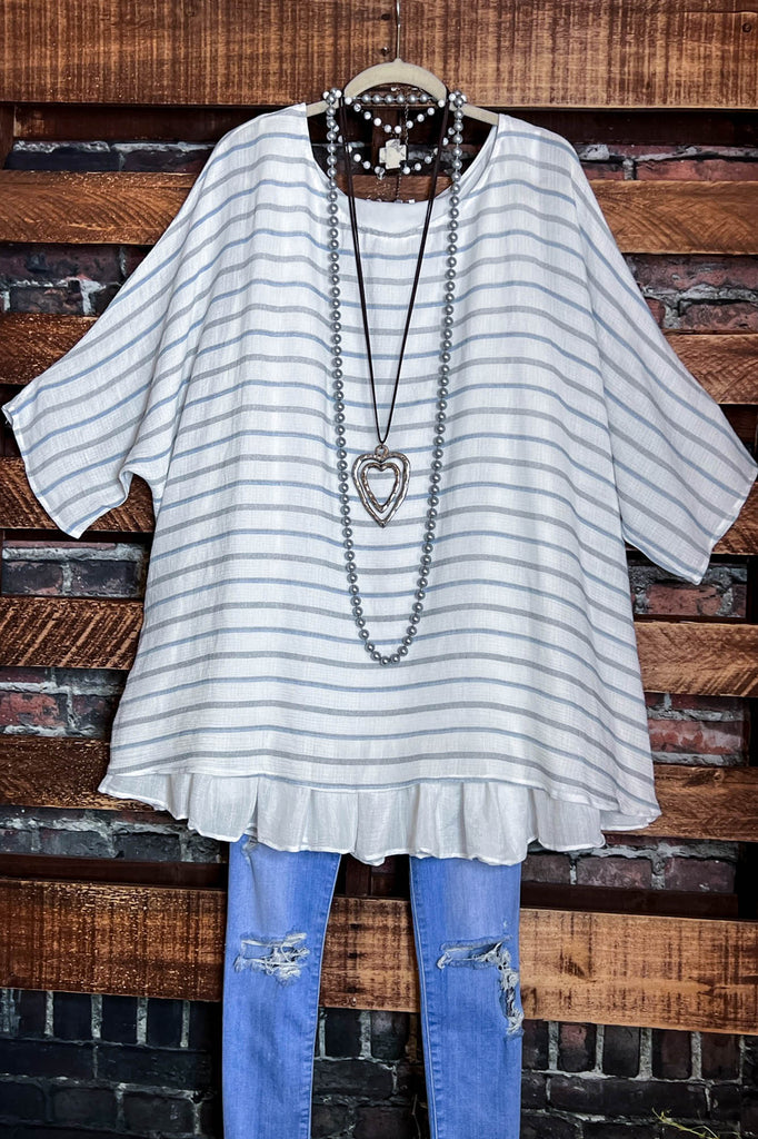 THE PERFECT FAB TUNIC IN IVORY & BLUE