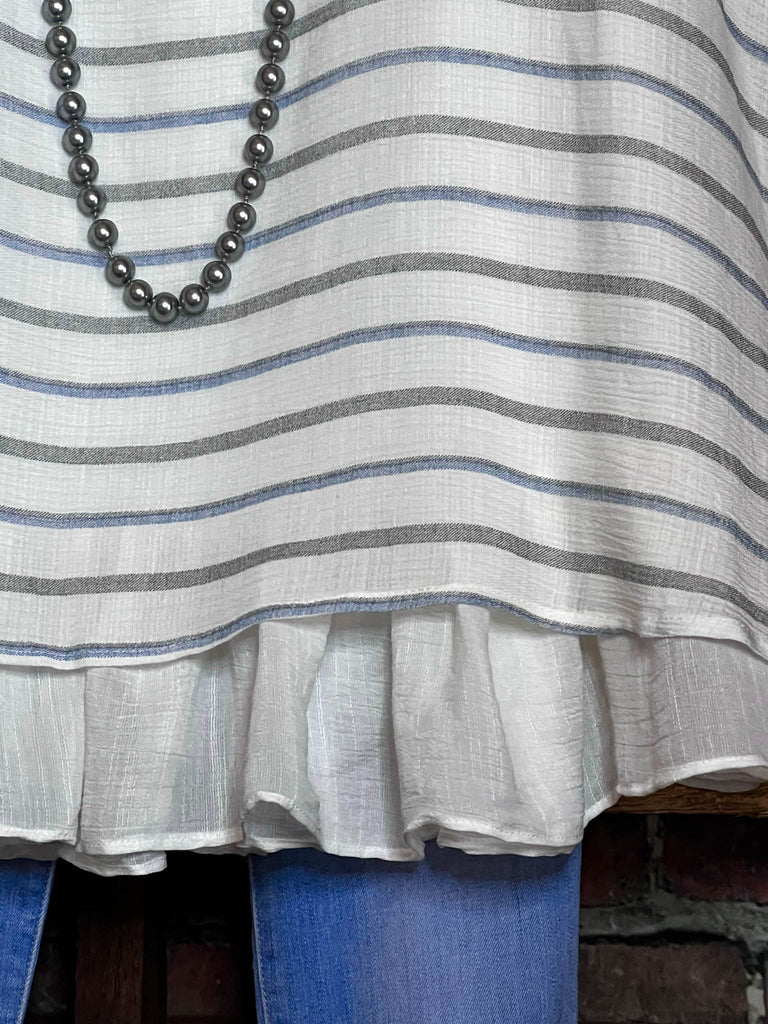 THE PERFECT FAB TUNIC IN IVORY & BLUE