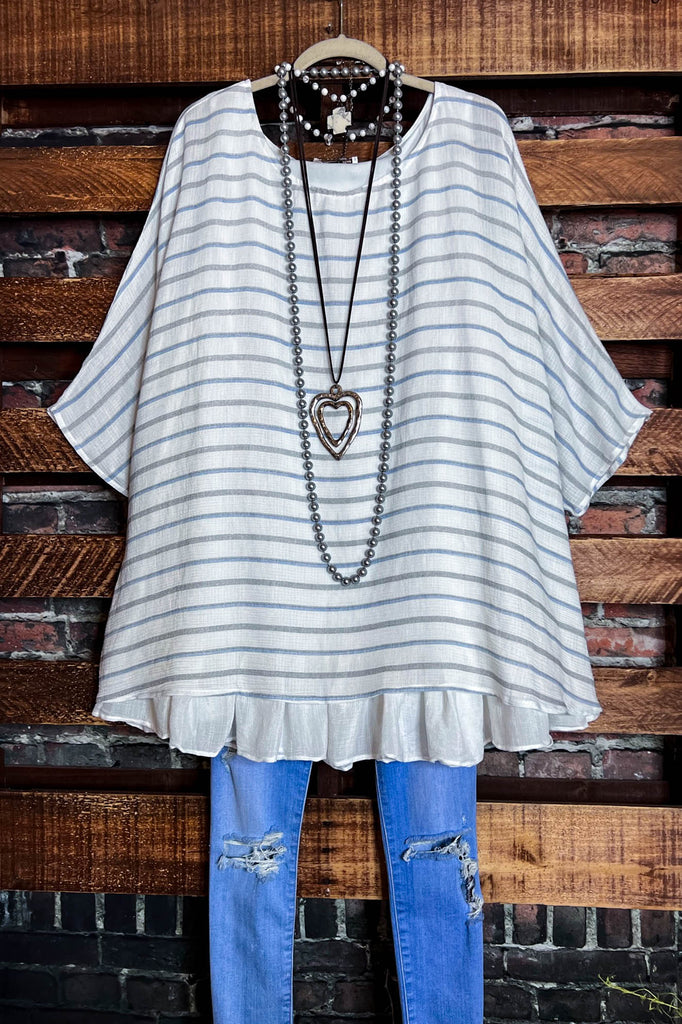 THE PERFECT FAB TUNIC IN IVORY & BLUE