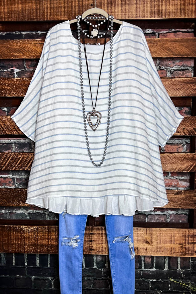 THE PERFECT FAB TUNIC IN IVORY & BLUE