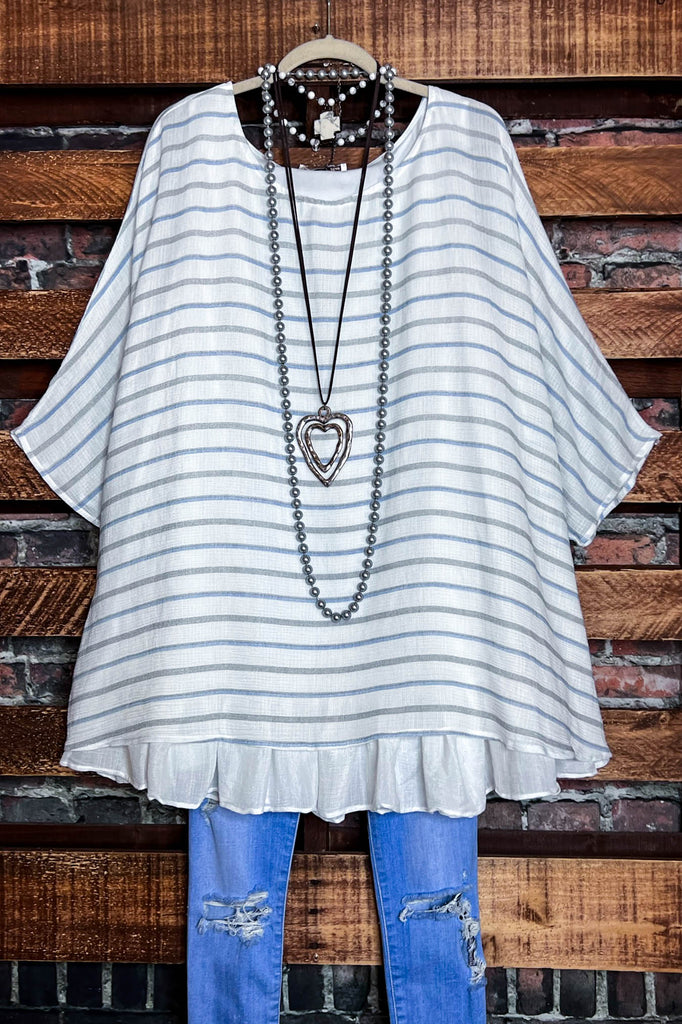 THE PERFECT FAB TUNIC IN IVORY & BLUE