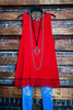 SWEETER THAN HONEY RED RUBY LACE SLIP DRESS EXTENDER TOP