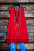 SWEETER THAN HONEY RED RUBY LACE SLIP DRESS EXTENDER TOP