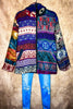 Journey Hoodie Quilted Knit Jacket in Blue, Purple & Multi------Sale