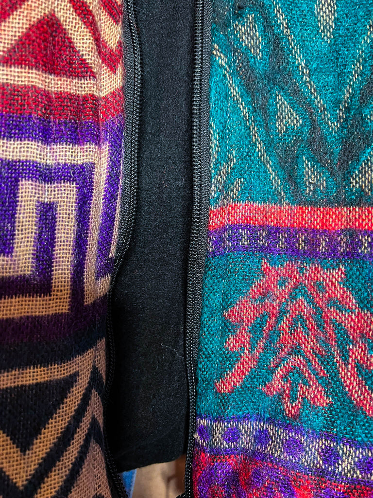 Journey Hoodie Quilted Knit Jacket in Blue, Purple & Multi------Sale