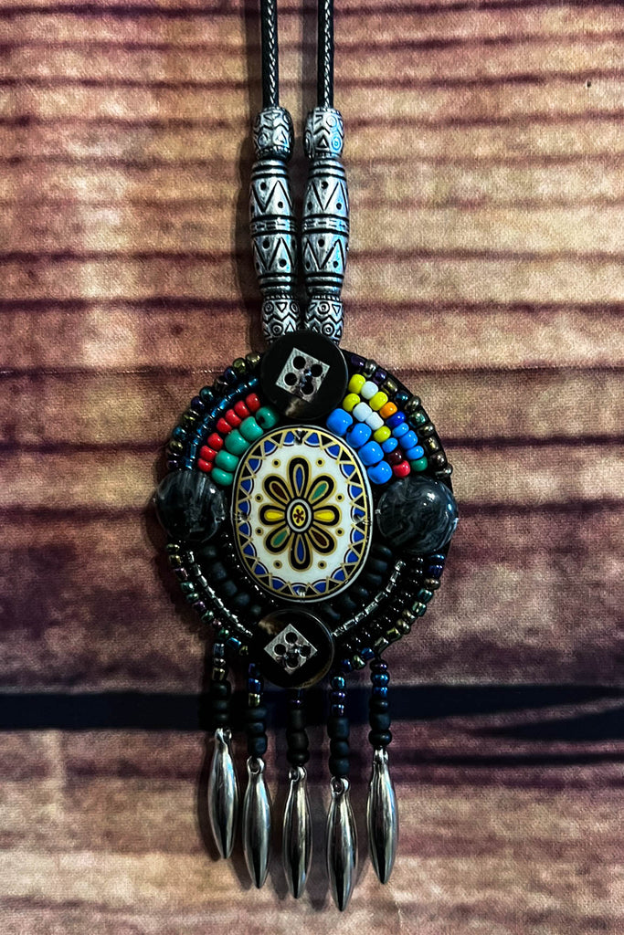 BOHO-HIPPIE ART NECKLACE  MULTI-COLOR